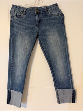 Kut from the Kloth Medium Blue Cropped Cuffed Jeans